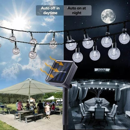 SOLAR POWERED LED OUTDOOR STRING LIGHTS